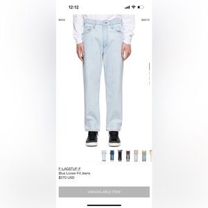 F-LAGSTUF-F Blue Loose Fit Jeans $270 new 34” waist